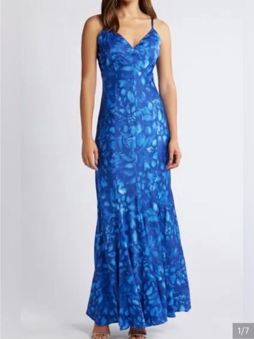 Hutch Blue Floral-Print Maxi Slip Dress